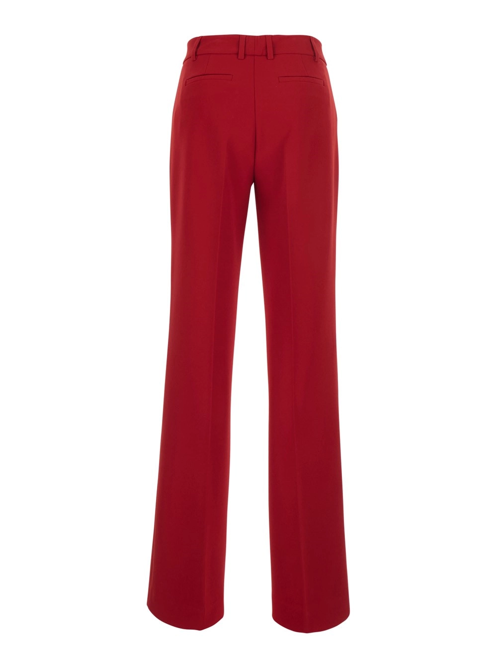 Leplain Pantaloni a vita alta con due tasche a filetto sul retro in tessuto rossi donna, view 2