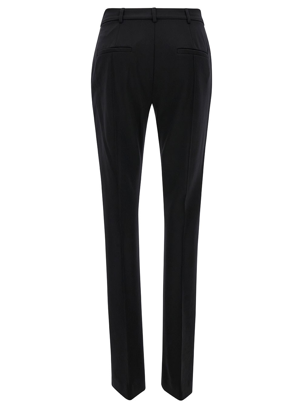 Sportmax Pantalone a Sigaretta con Pences in Poliammide Stretch Nero Donna, view 2