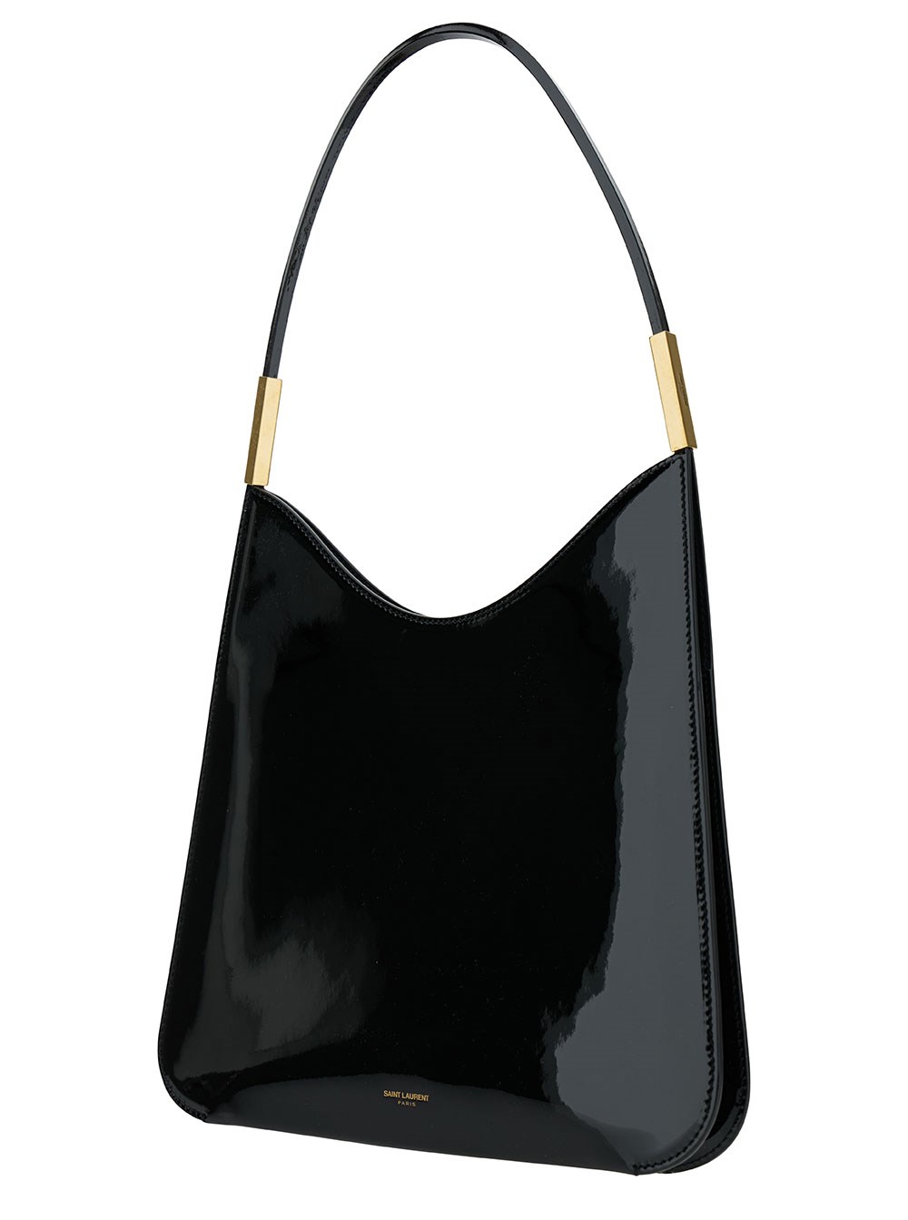 Saint Laurent Borsa Hobo 'Sadie' con Firma Saint Laurent in Vernice Nera Donna