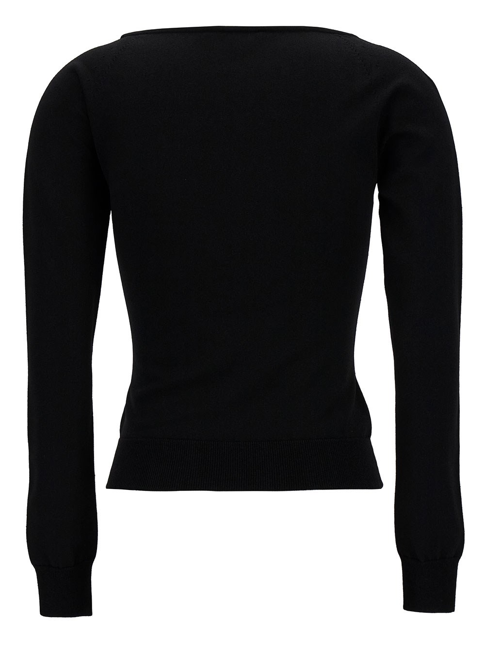 Alexander McQueen Maglia con Scollo Squadrato in Misto Viscosa Nera Donna, view 2