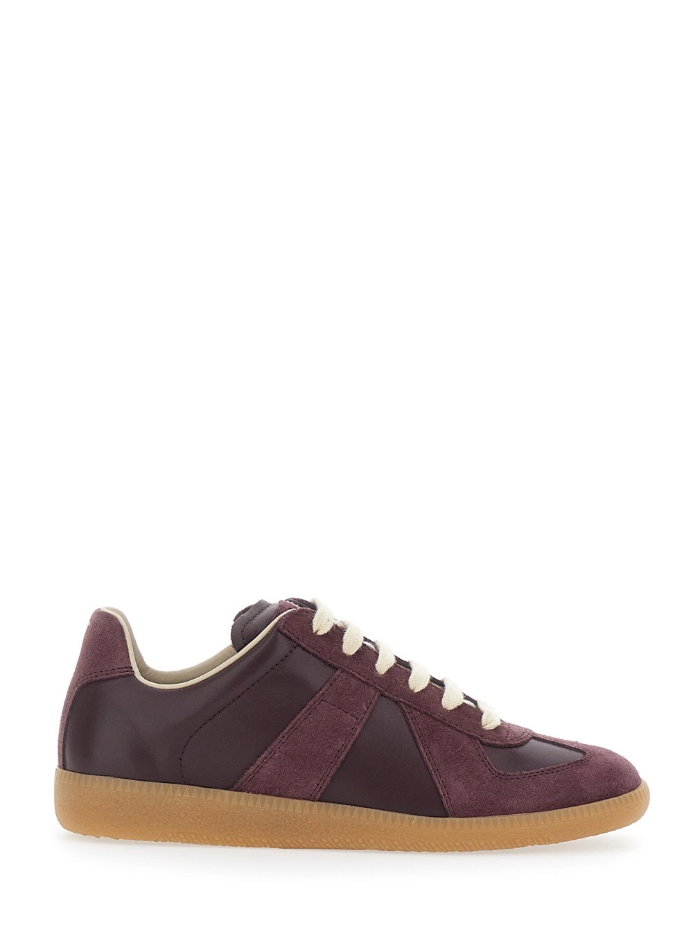 Maison Margiela Sneaker Low Top in Pelle e Pelle Scamosciata Marroni Donna