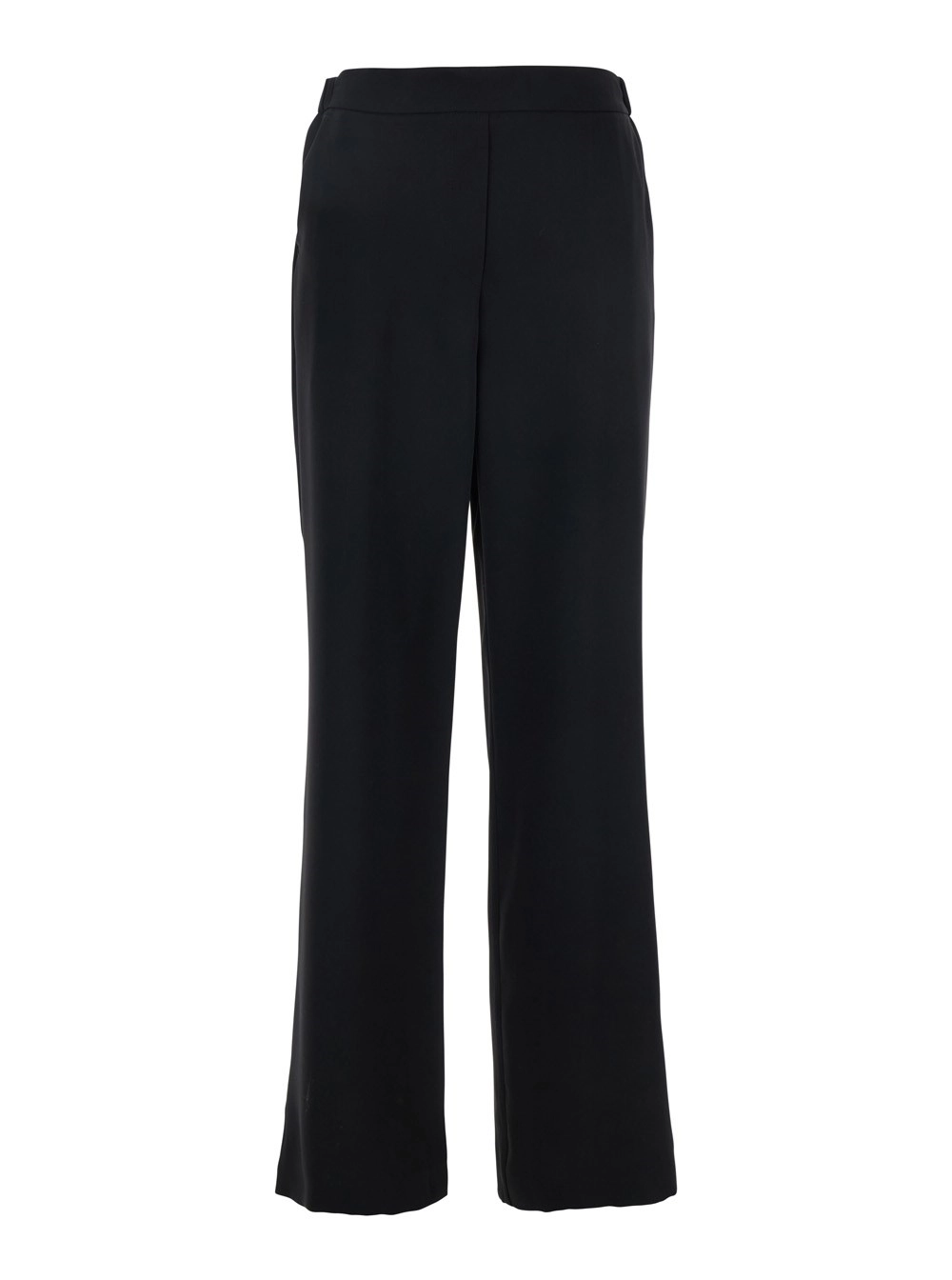 Leplain Pantalone con Vita Elasticizzata sul Retro e Gamba Ampia in Tessuto Tecnico Nero Donna