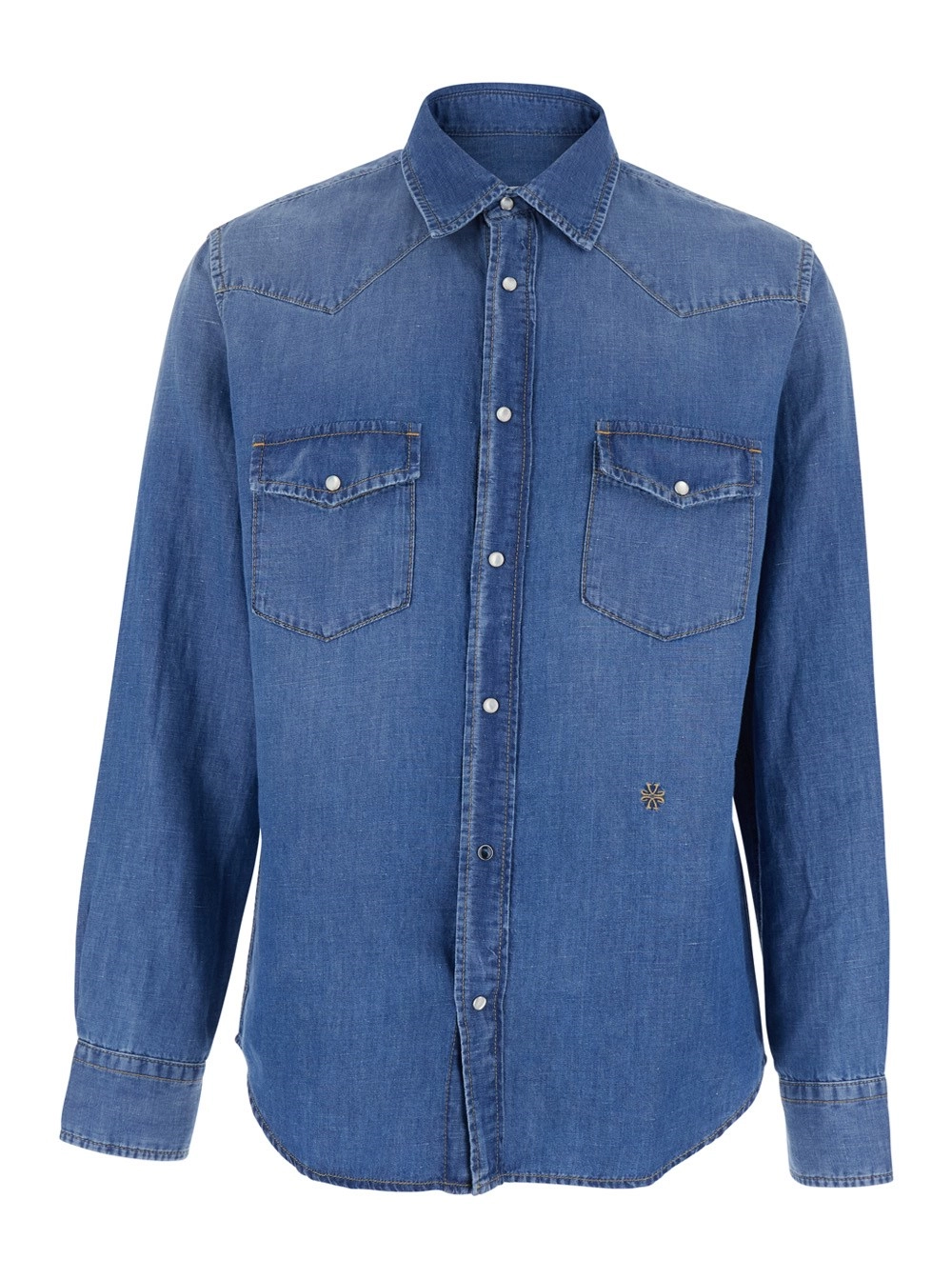 Jacob cohen Camicia con colletto a punta e maniche lunghe in Denim Blu Uomo