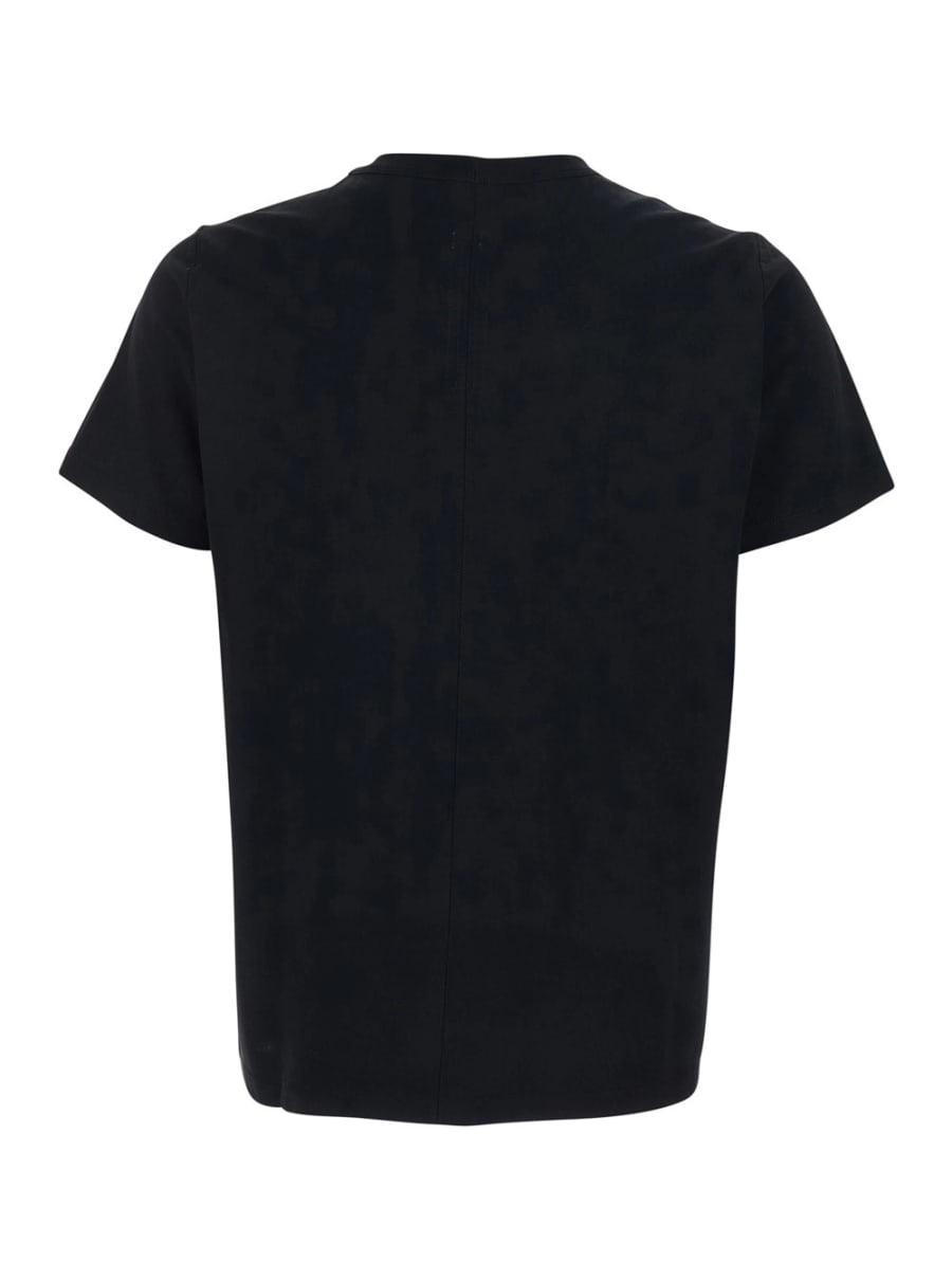 Rick Owens T-Shirt Girocollo con Cuciture Tono su Tono in Cotone Nera Uomo, view 2