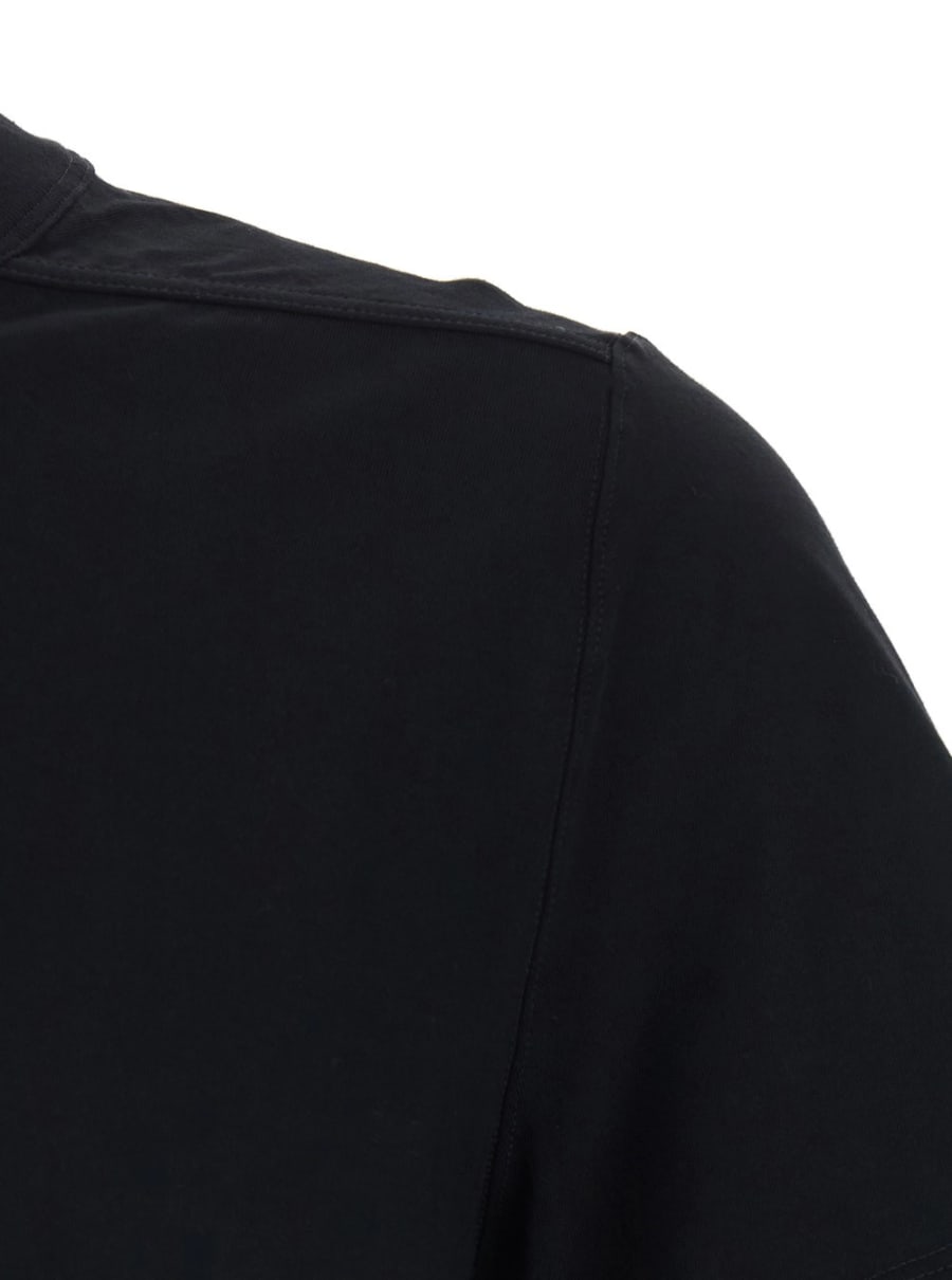 Rick Owens T-Shirt Girocollo con Cuciture Tono su Tono in Cotone Nera Uomo, view 3