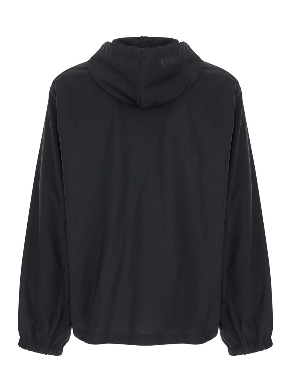 Givenchy Felpa con Cappuccio e Dettaglio Logo in Lana Nera Uomo, view 2