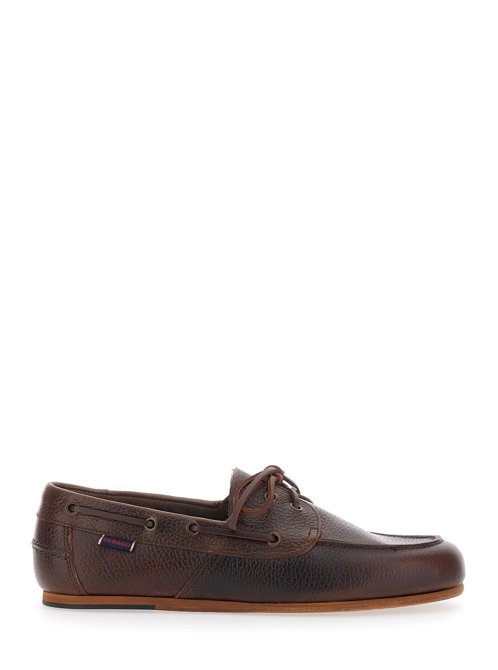 Sebago Mocassini 'PELLE MARTELLATA' Marrone con Punta Arrotondata in Pelle Uomo