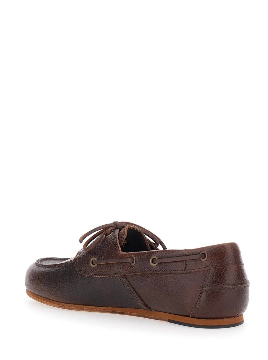 Sebago Mocassini 'PELLE MARTELLATA' Marrone con Punta Arrotondata in Pelle Uomo, view 3