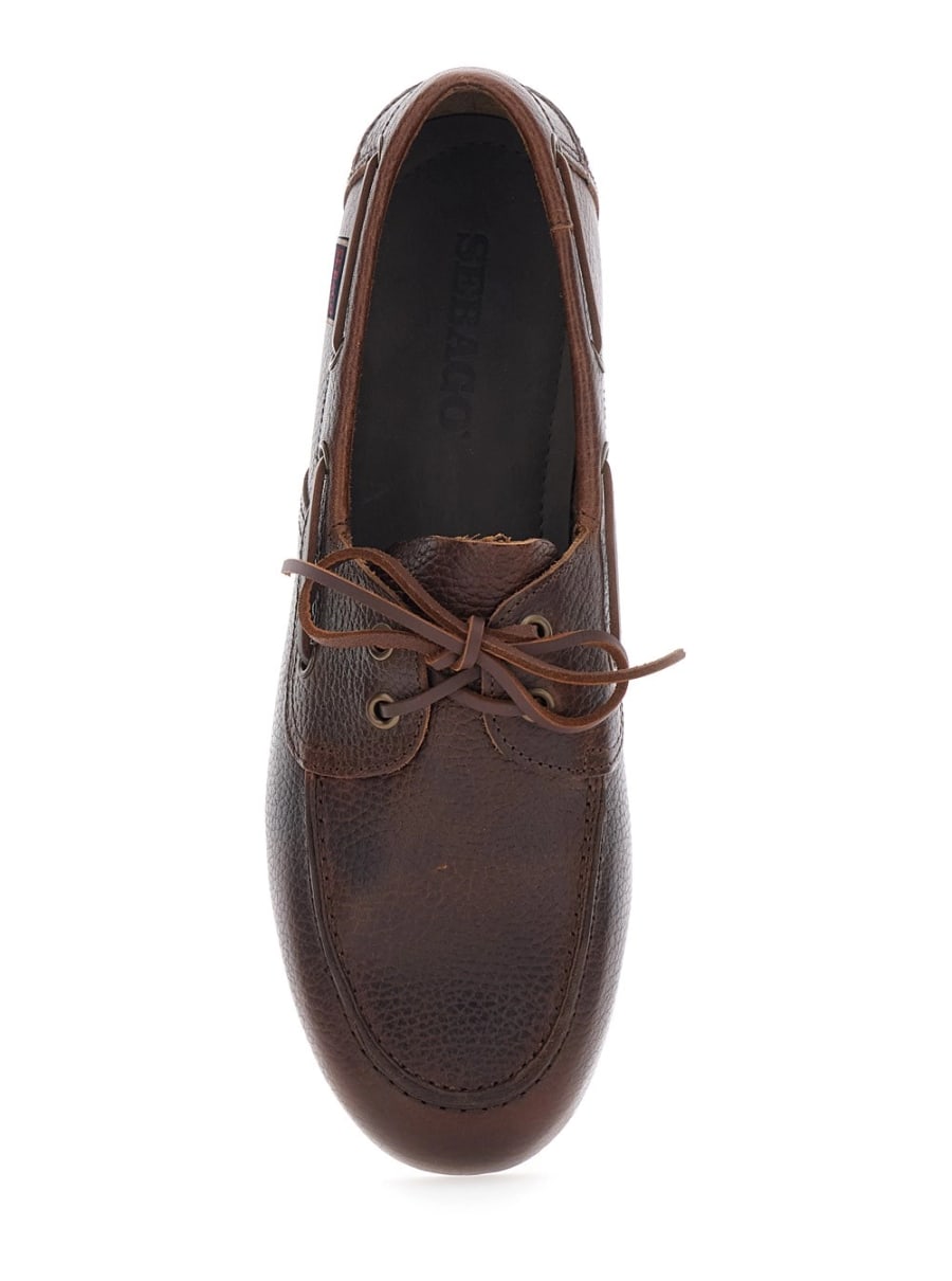 Sebago Mocassini 'PELLE MARTELLATA' Marrone con Punta Arrotondata in Pelle Uomo, view 4