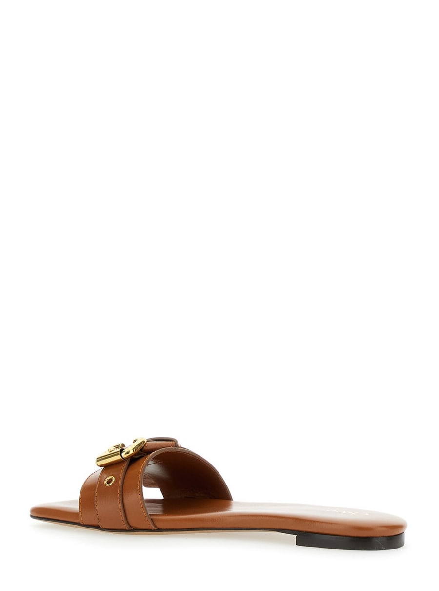 Chloé Sandali 'Mae' con Decorazione con Cinturino con Logo in Pelle Marroni Donna, view 3