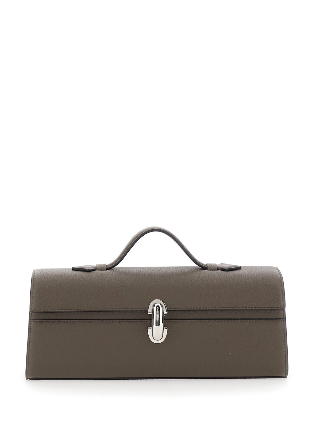 Savette Borsa a Mano 'Symmetry' Slim con Manico Superiore e Chiusura a Girello in Pelle Marrone Donna