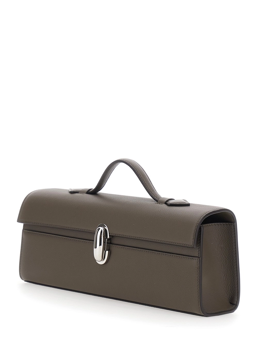 Savette Borsa a Mano 'Symmetry' Slim con Manico Superiore e Chiusura a Girello in Pelle Marrone Donna, view 2