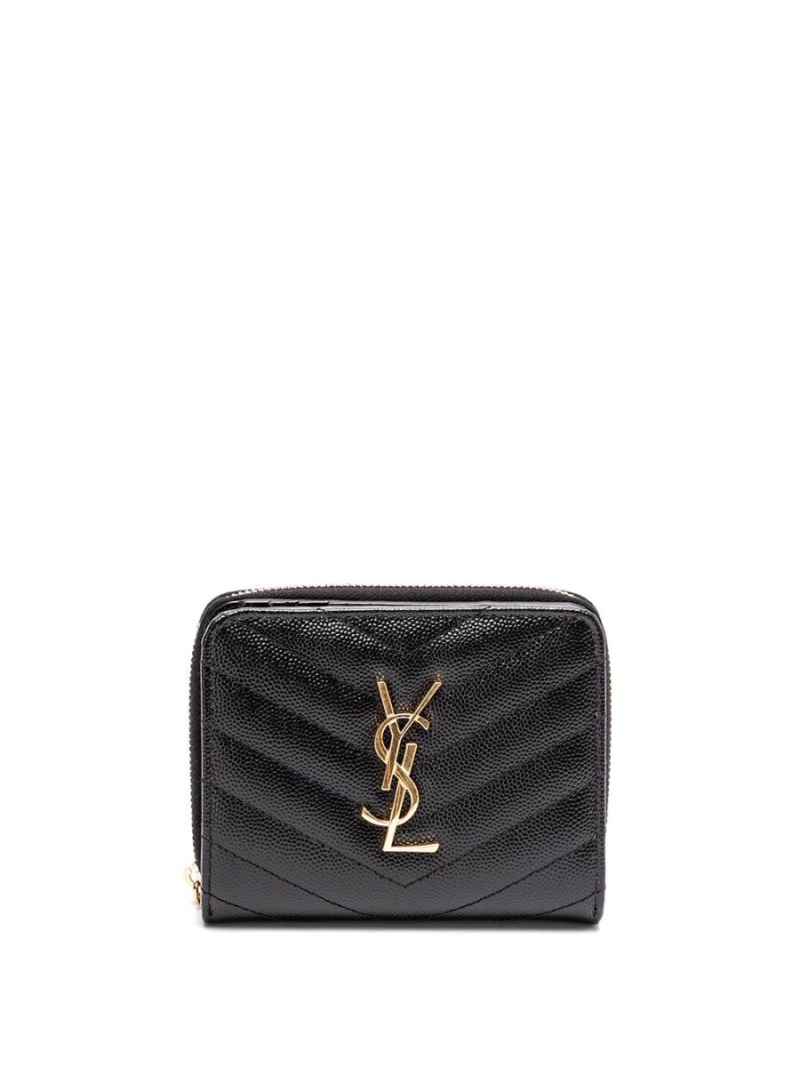 Saint Laurent `Cassandre Matelassé` Compact Zip Around Wallet