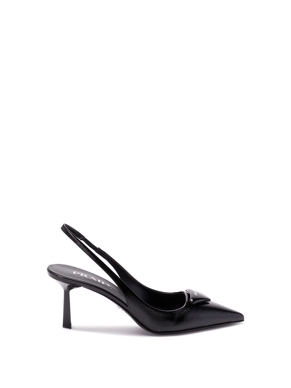 Prada Saffiano Patent Leather Slingback Pumps