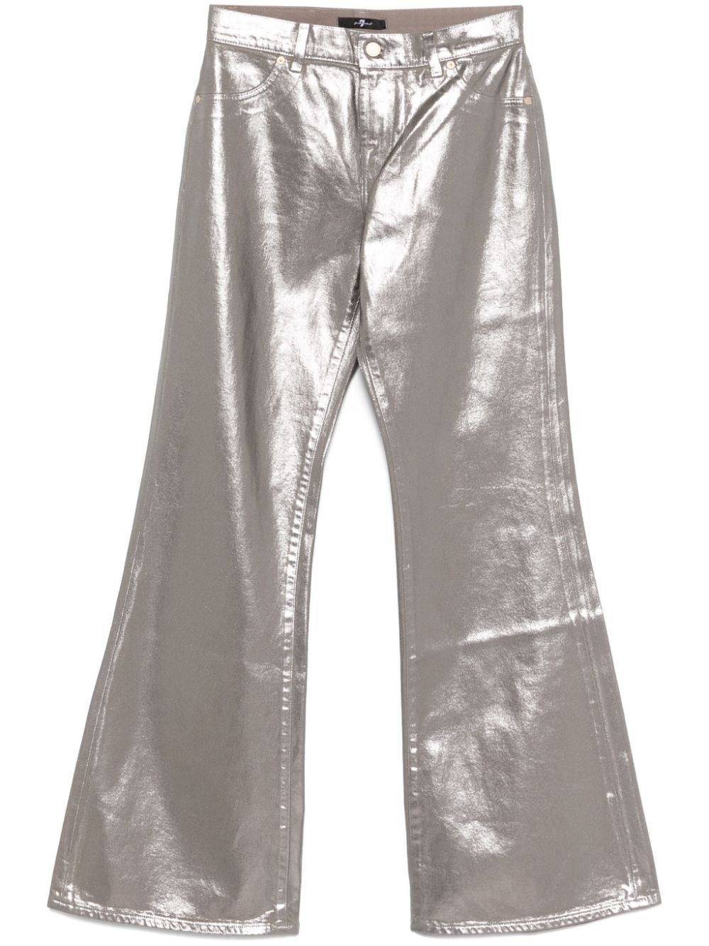 7 for all mankind `Spencer Flare Coated Champagne` Jeans