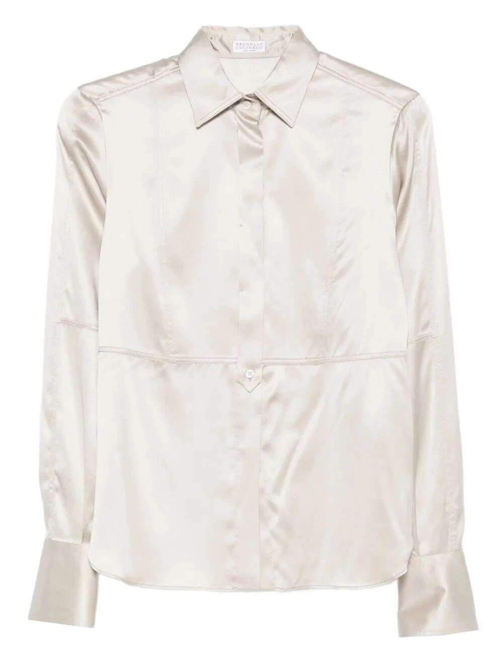 Brunello Cucinelli Satin Shirt With Monili