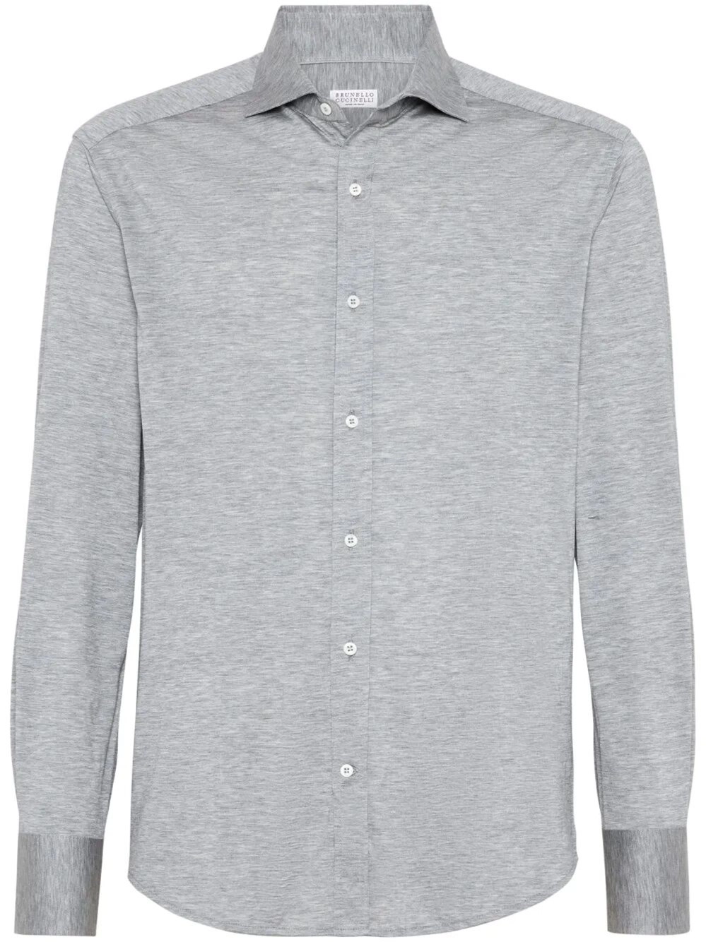 Brunello Cucinelli Silk And Cotton Jersey Shirt With Spread Collar