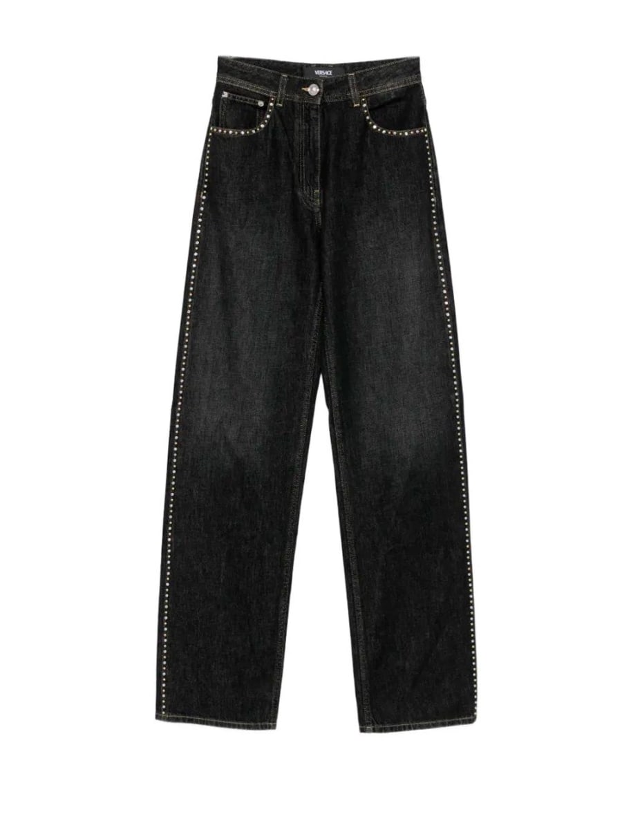 Versace Denim Pants With Studs