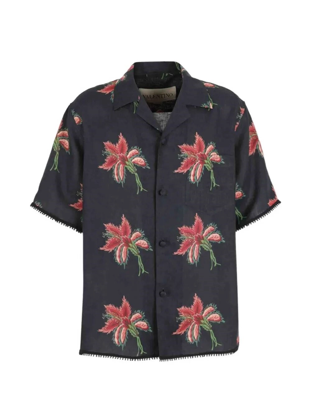 Valentino Garavani `Papier Floral` Short Sleeve Shirt