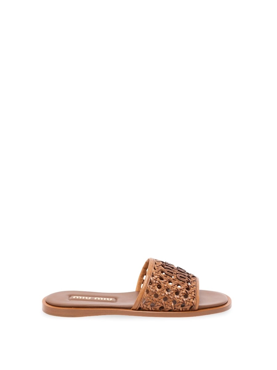 Miu Miu Woven Slide Sandals