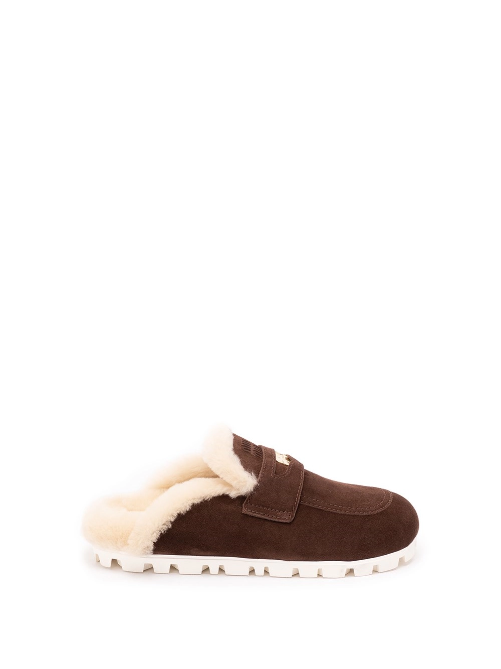 Miu Miu Suede and Shearling Mules