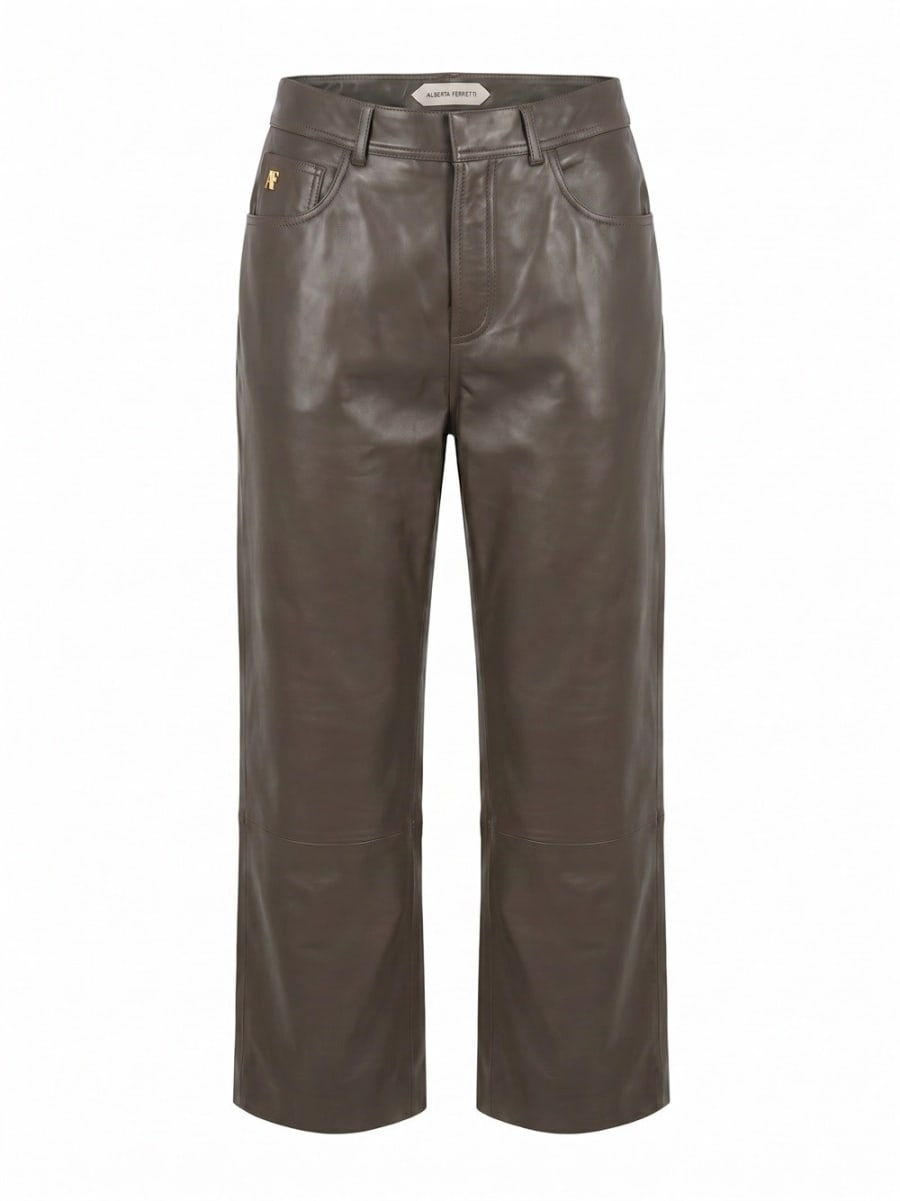 Alberta ferretti Leather Cropped Pants