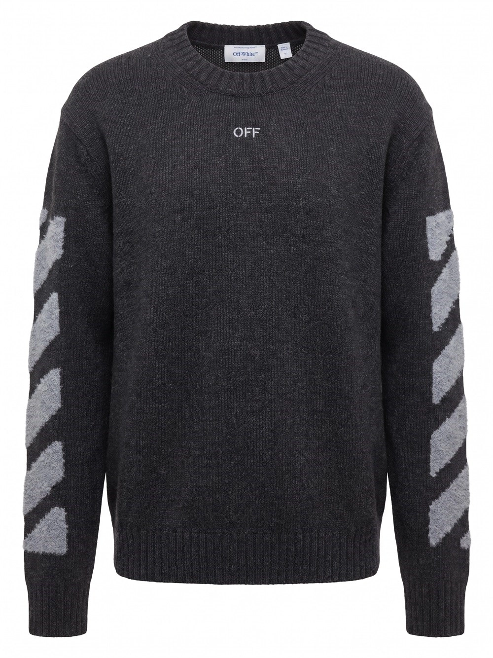 Off-White `Diag Fuzzy` Crew Neck Sweater