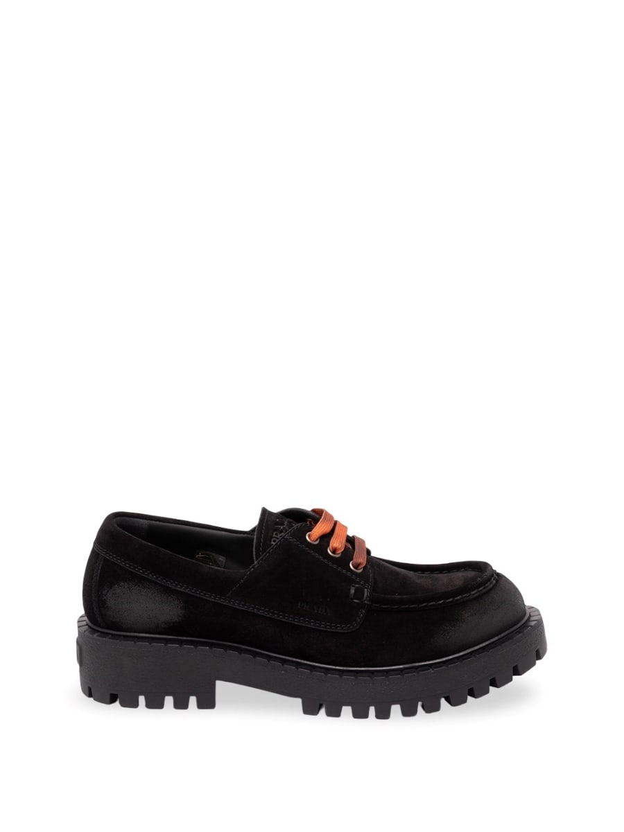 Prada Laced Suede Loafers