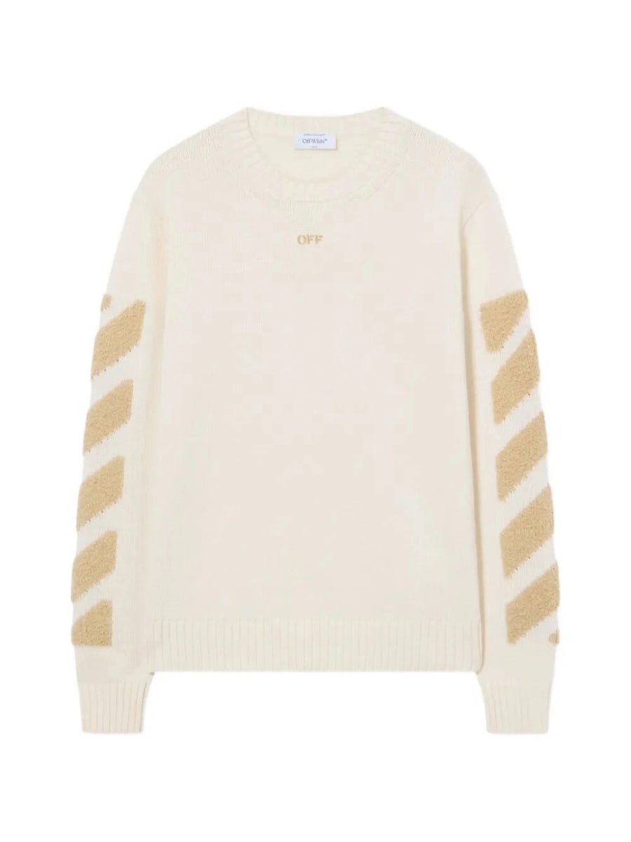 Off-White `Diag Fuzzy` Crew Neck Sweater
