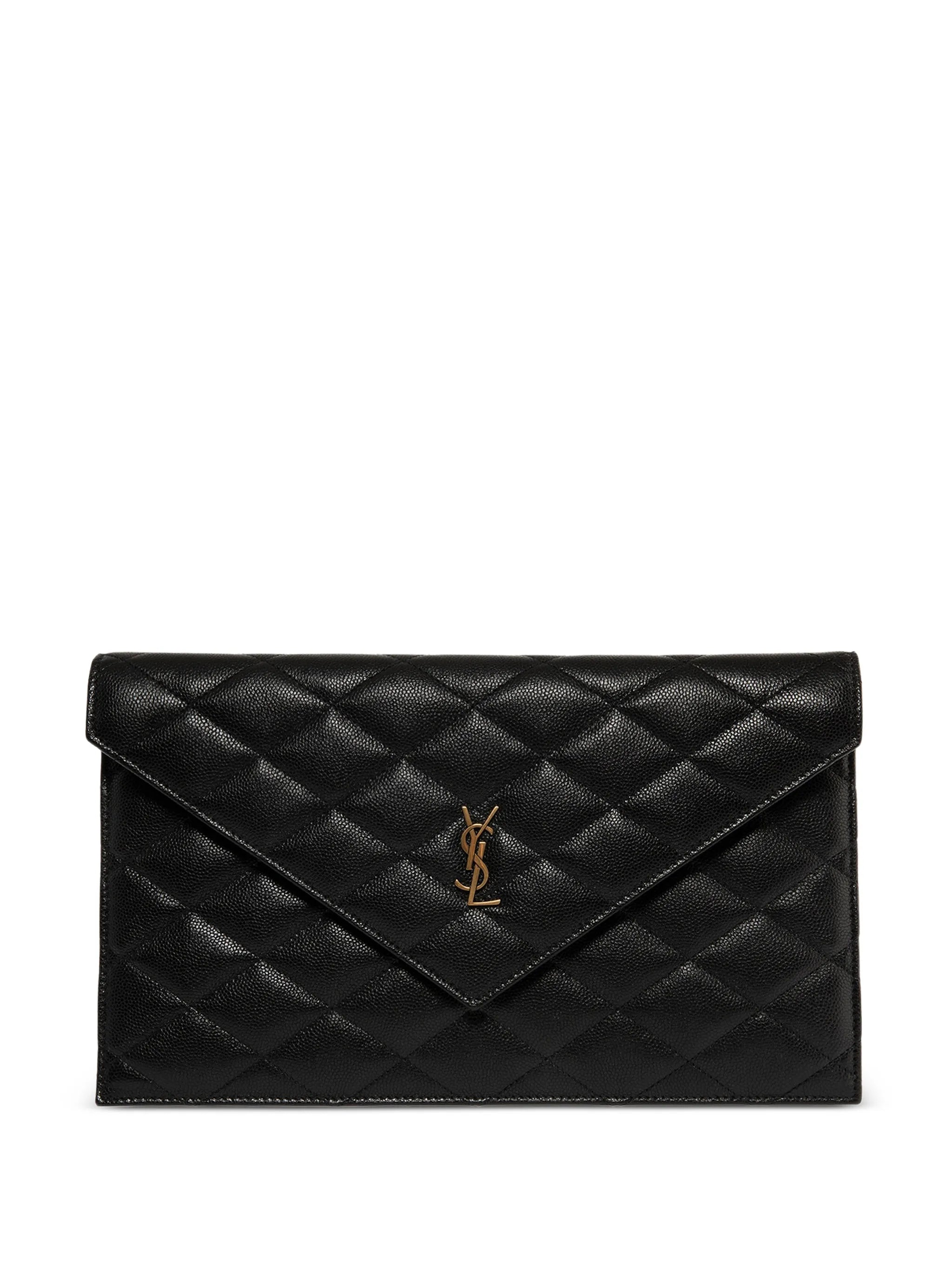 Saint Laurent Saint Laurent Paris Pouch In Grain-de-poudre Leather