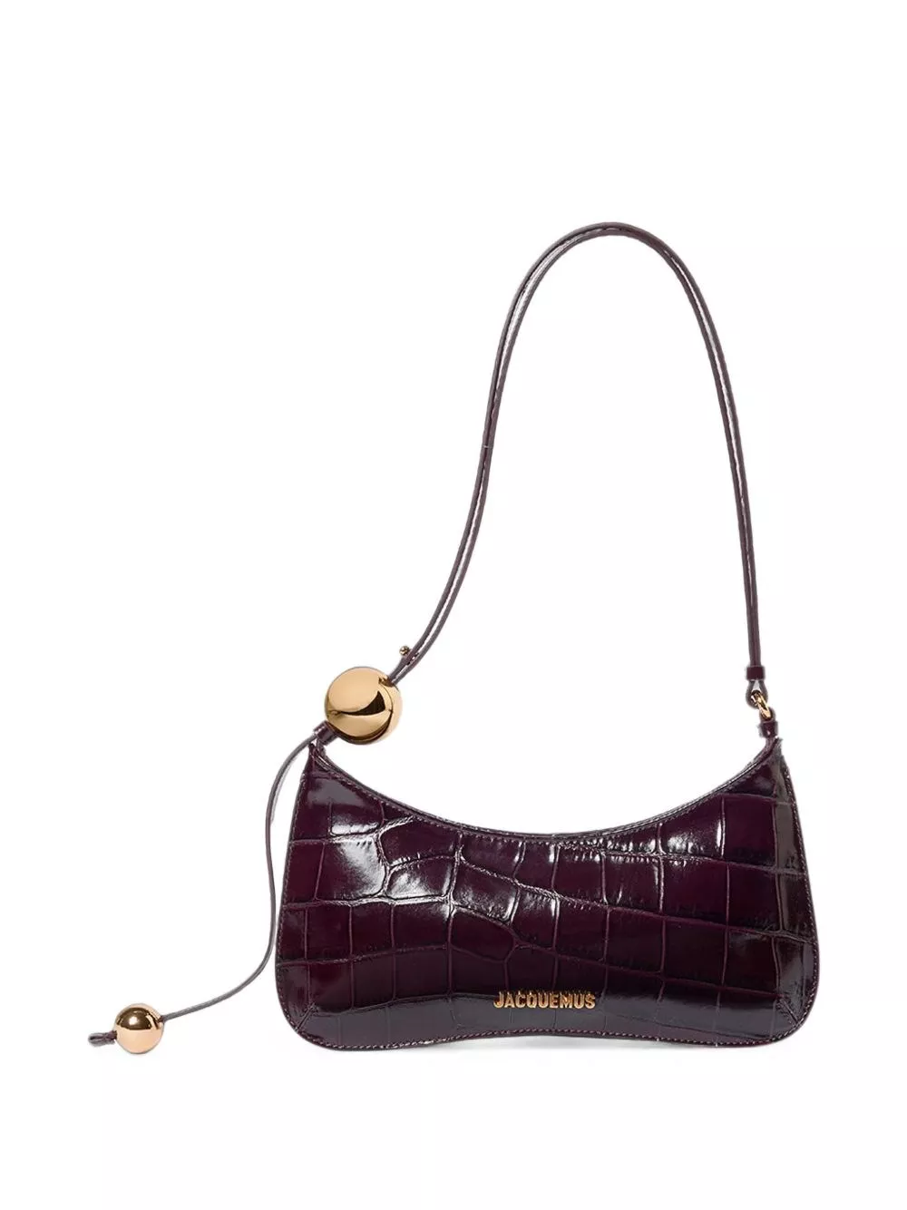 Jacquemus Borsa a spalla in pelle Le Bisou Perle, view 2