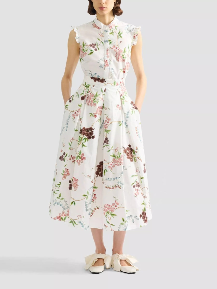 Erdem Top con stampa floreale, view 2