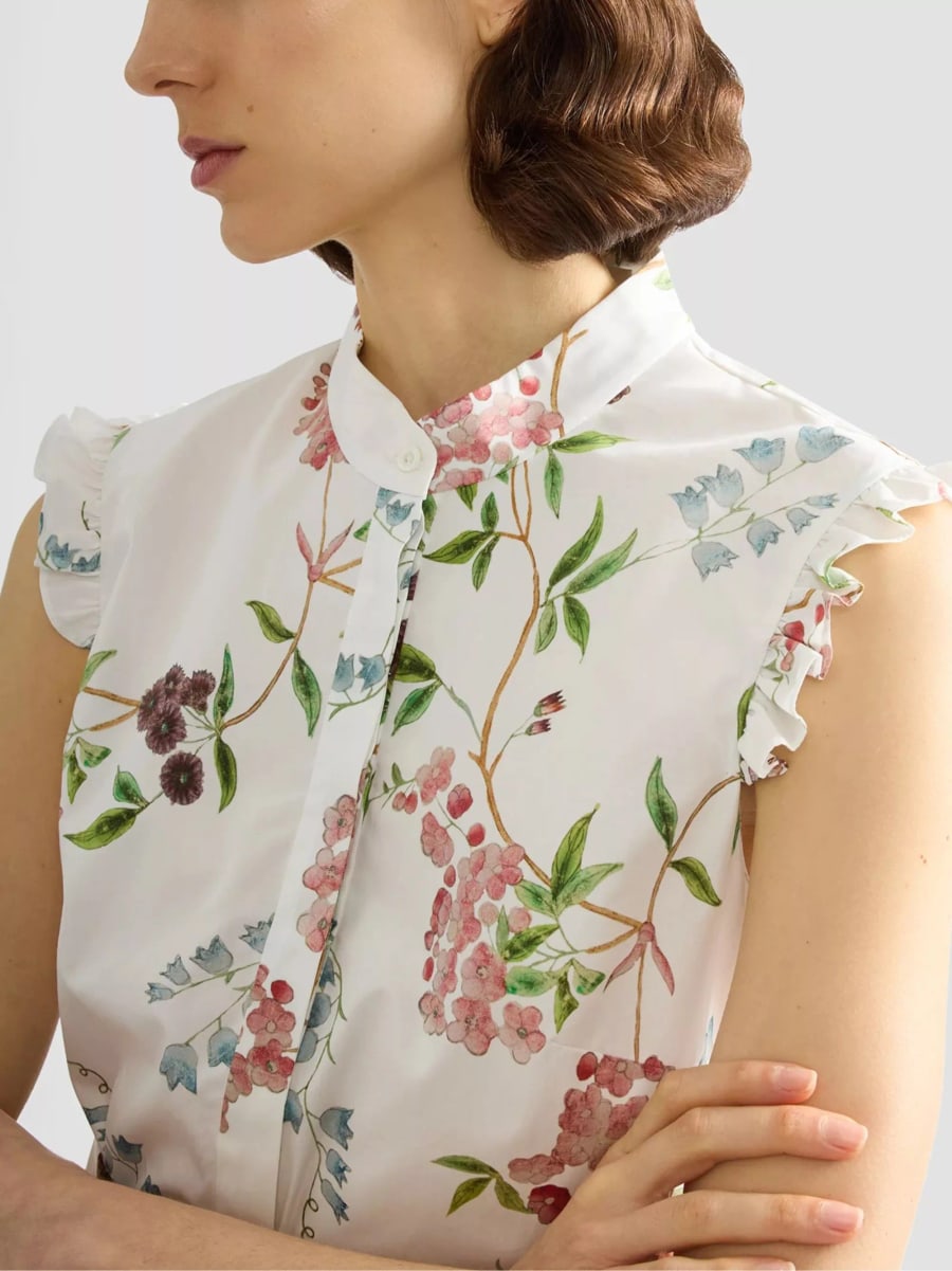 Erdem Top con stampa floreale, view 4