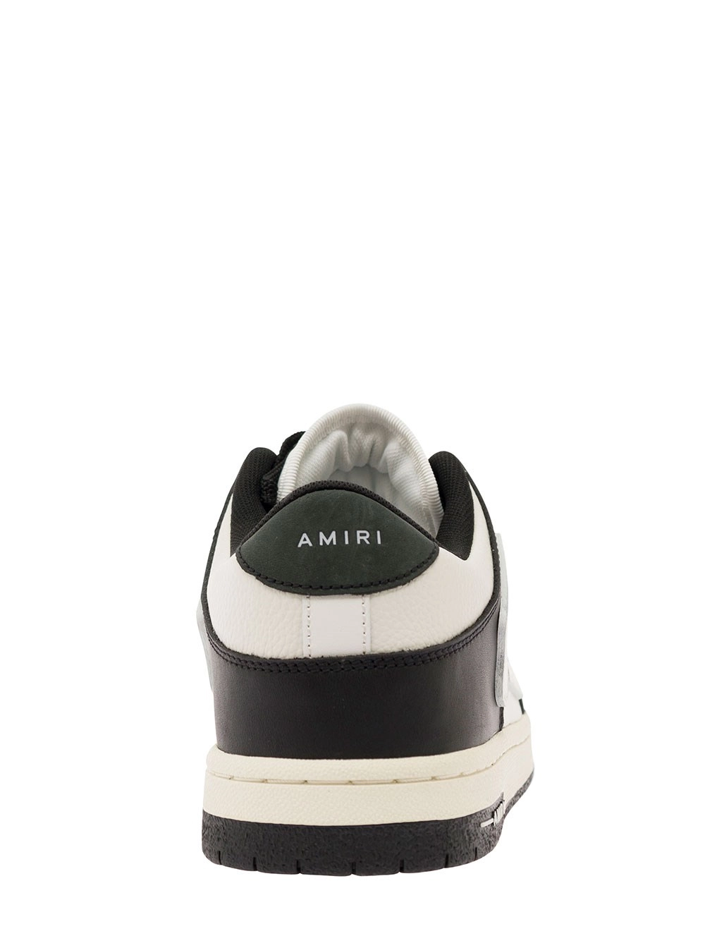 Amiri Sneaker 'Skel Top Low' con Applicazioni Skeleton in Pelle Bianca e Nera Uomo