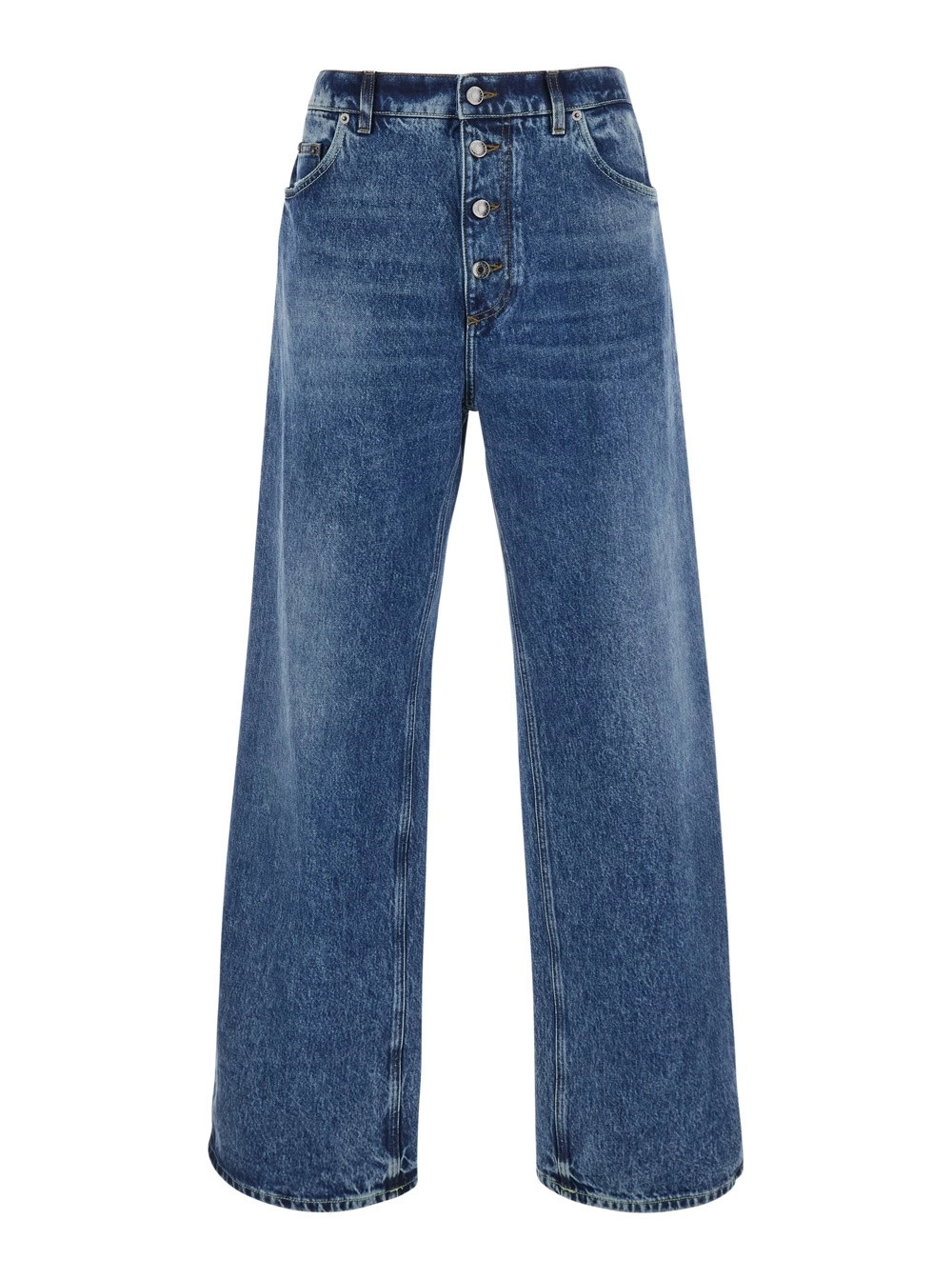 Dolce & Gabbana Jeans con patch logo applicato sul retro in denim blu uomo