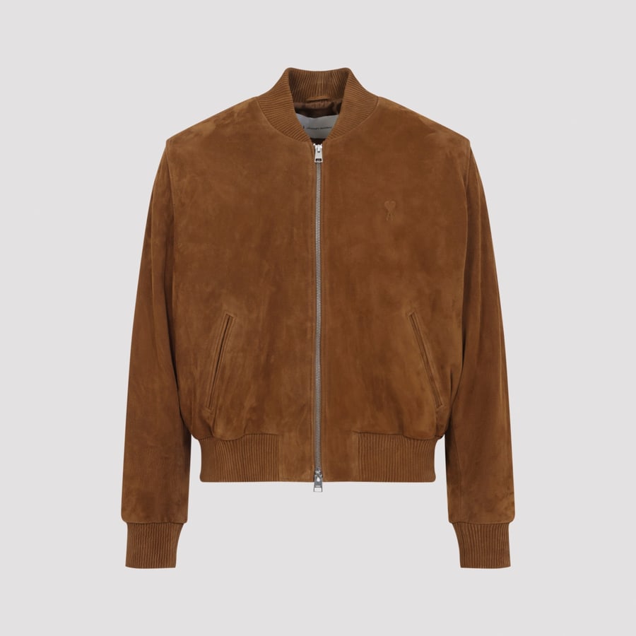 AMI Paris Ami Paris Suede Zipped Jacket, view 3