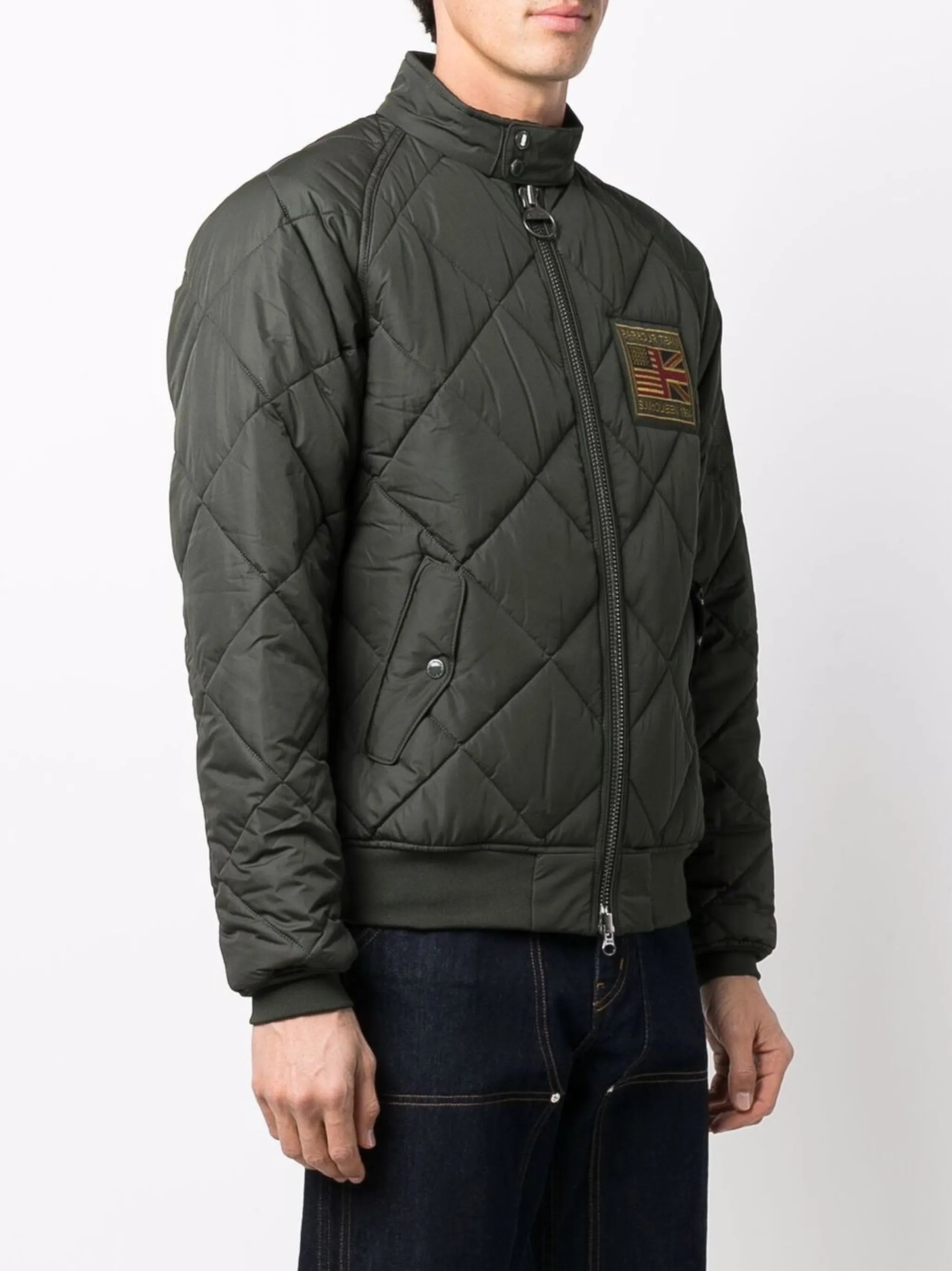 Barbour Barbour Logo-patch Zip-up Quilted Jacket, view 2