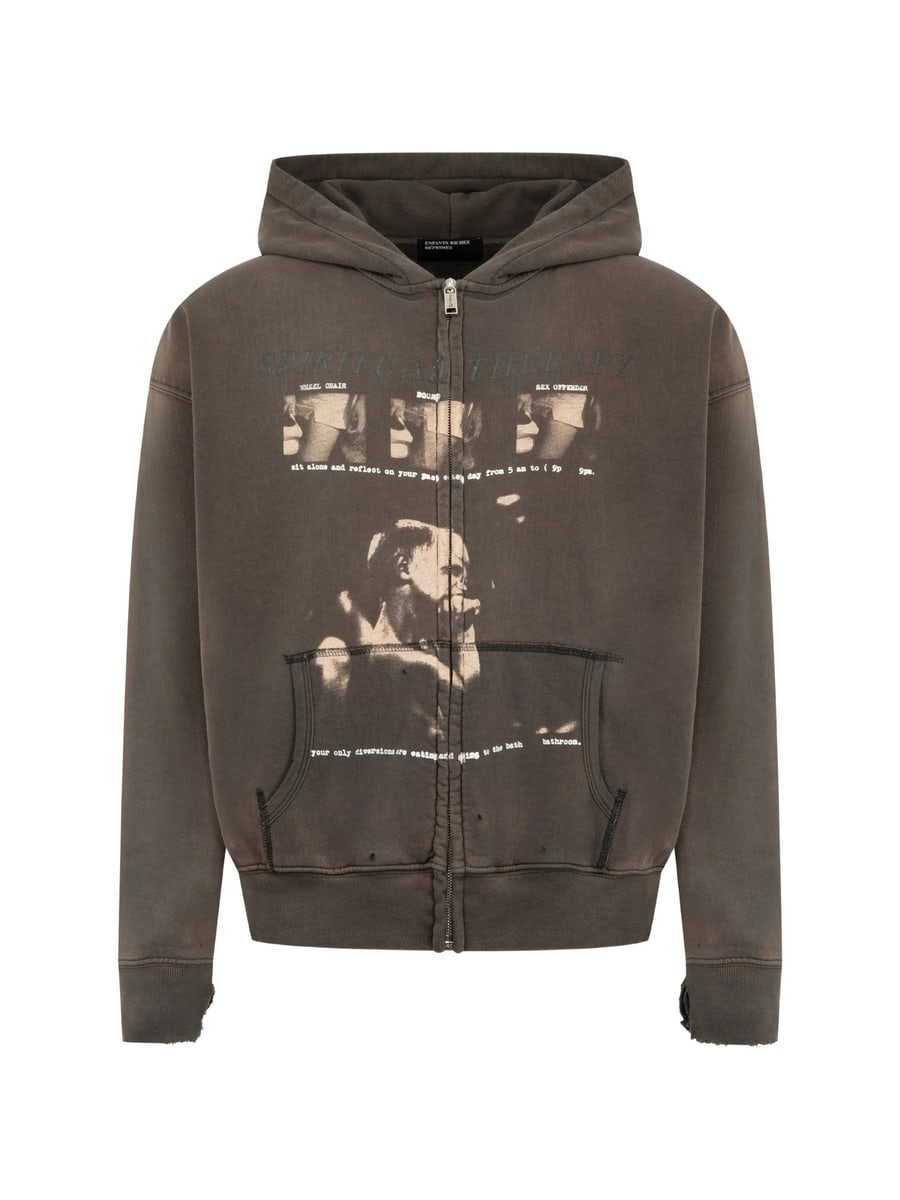 Enfants Riches Déprimés Enfants Riches Déprimés Spiritual Therapy Graphic-print Zip-up Hoodie
