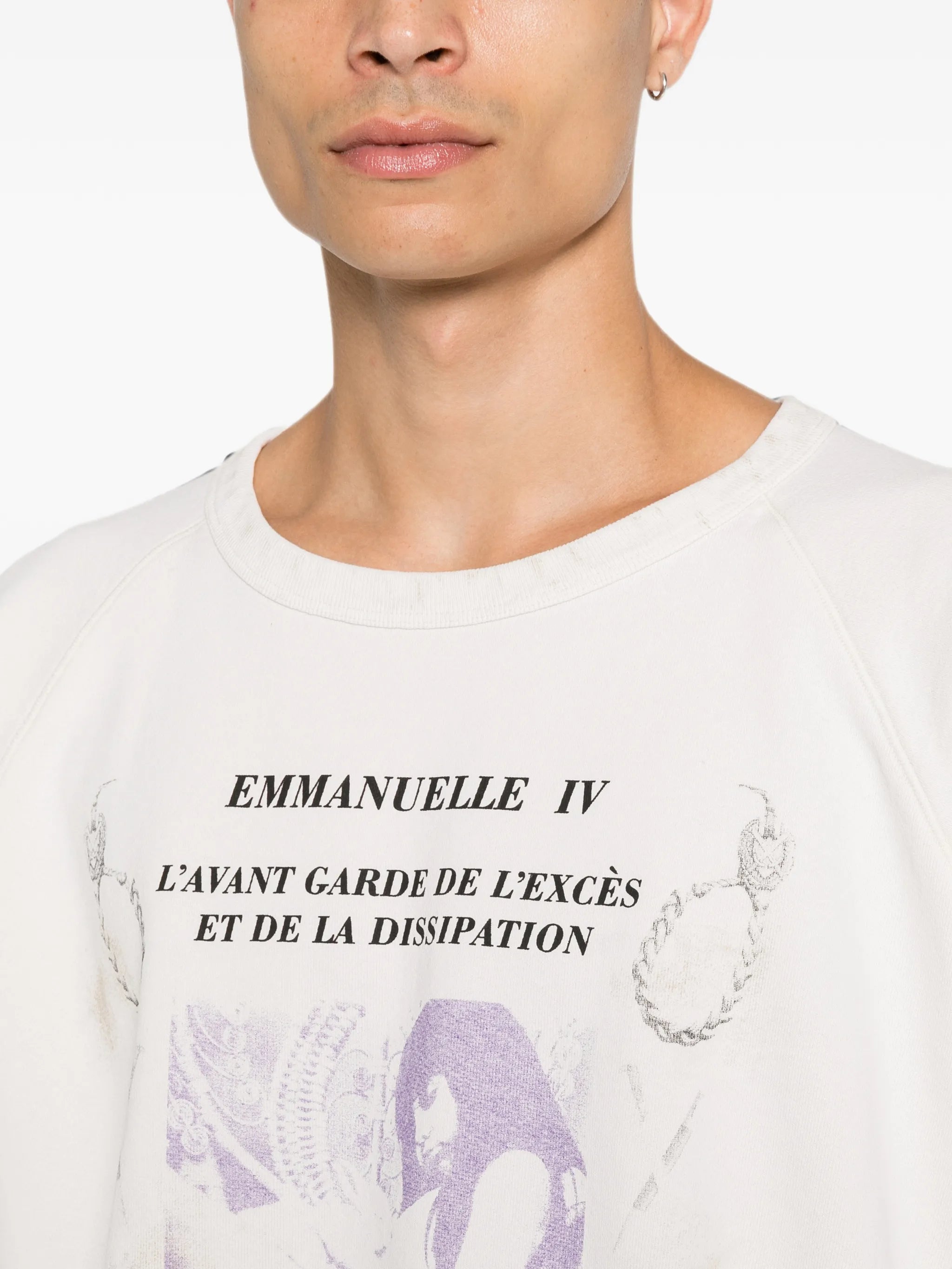 Enfants Riches Déprimés Enfants Riches Déprimés Graphic-print Distressed Cotton Sweatshirt, view 2