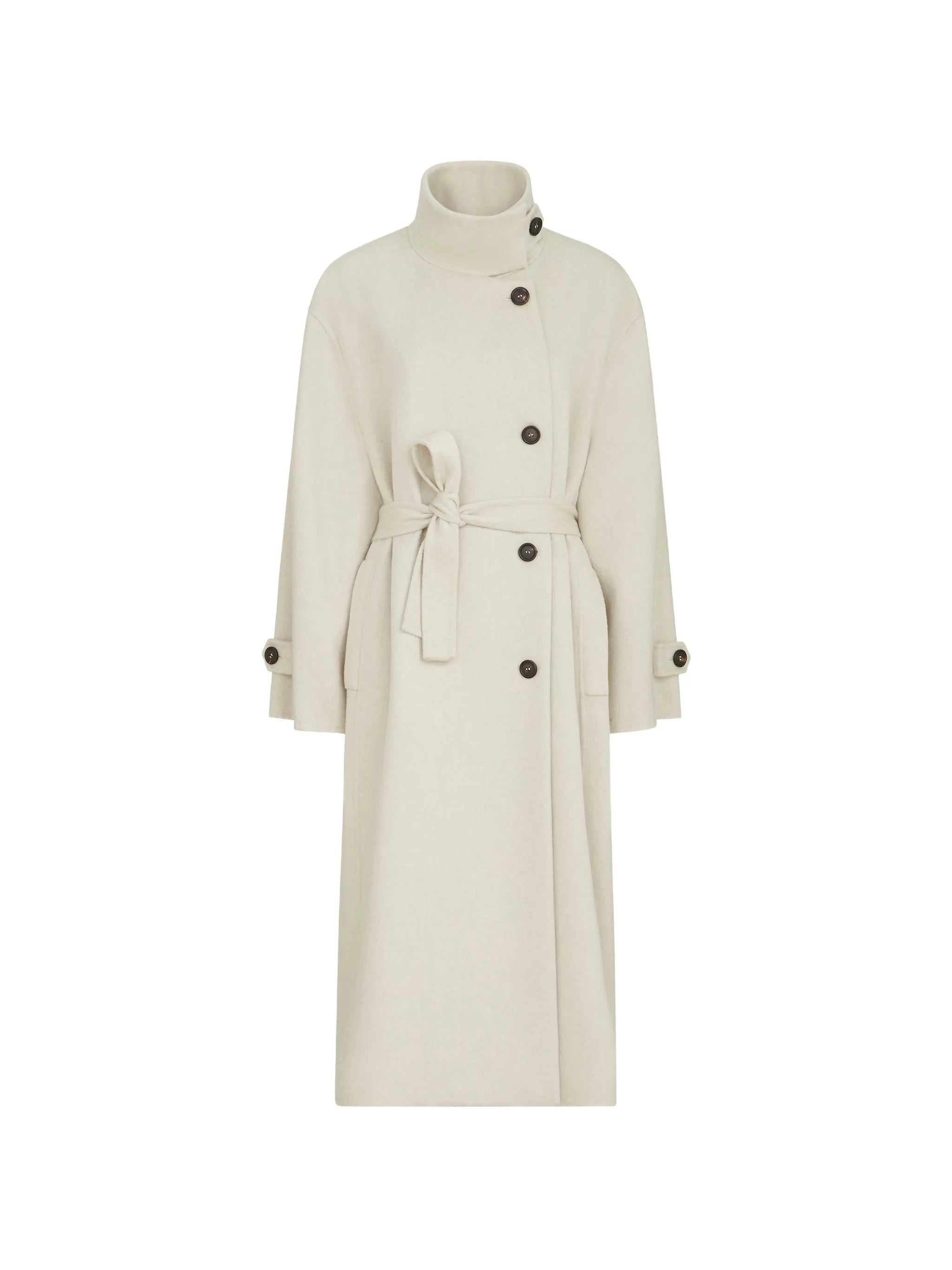 Brunello Cucinelli Brunello Cucinelli Hand-crafted Coat In Cashmere-beaver Double Cloth With Belt And Monili