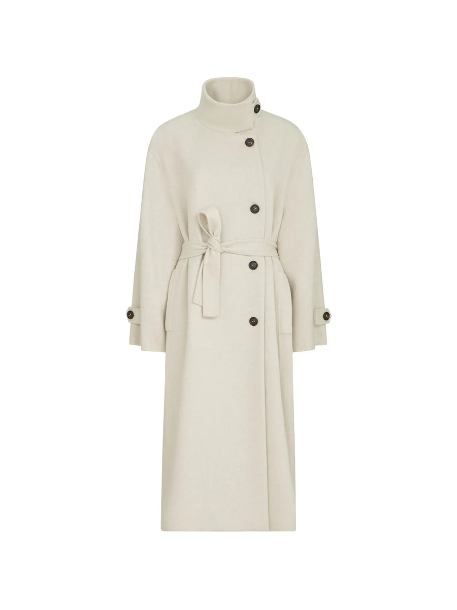 Brunello Cucinelli Brunello Cucinelli Hand-crafted Coat In Cashmere-beaver Double Cloth With Belt And Monili