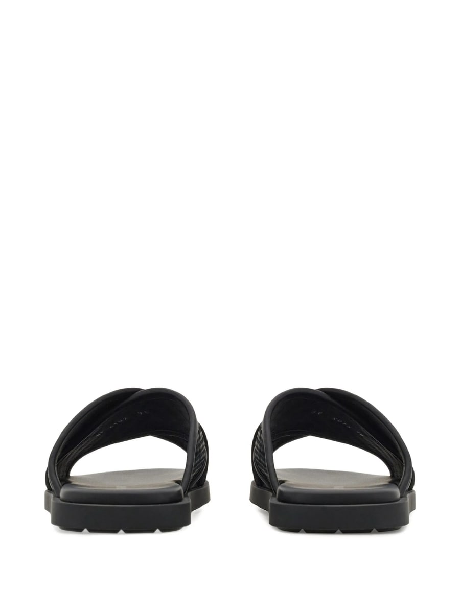 Ferragamo Ferragamo Woven Crossover Gancini Sandals, view 4