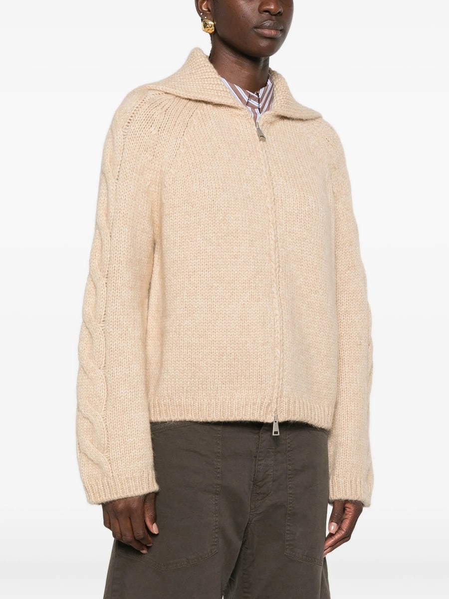 Moncler Moncler Cable-knit Zip-up Sweater, view 2