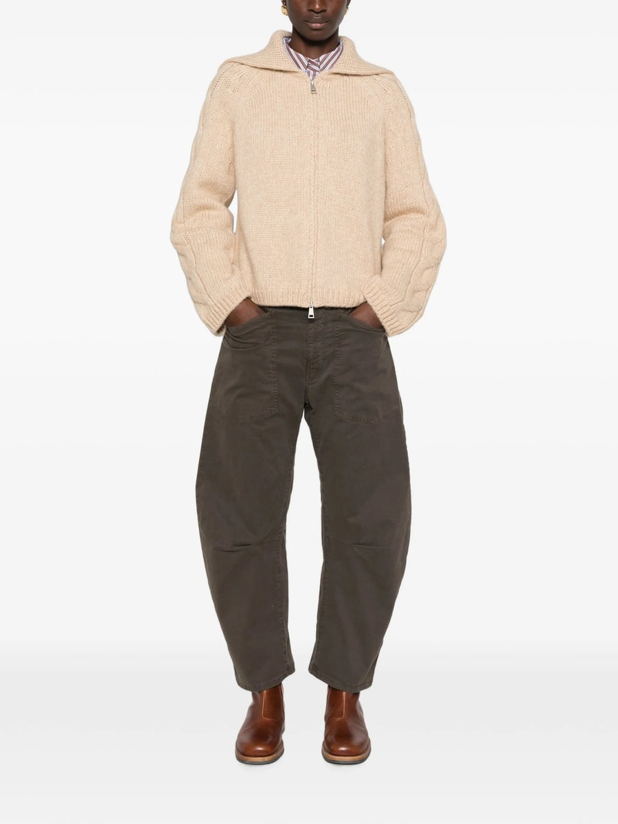 Moncler Moncler Cable-knit Zip-up Sweater, view 3