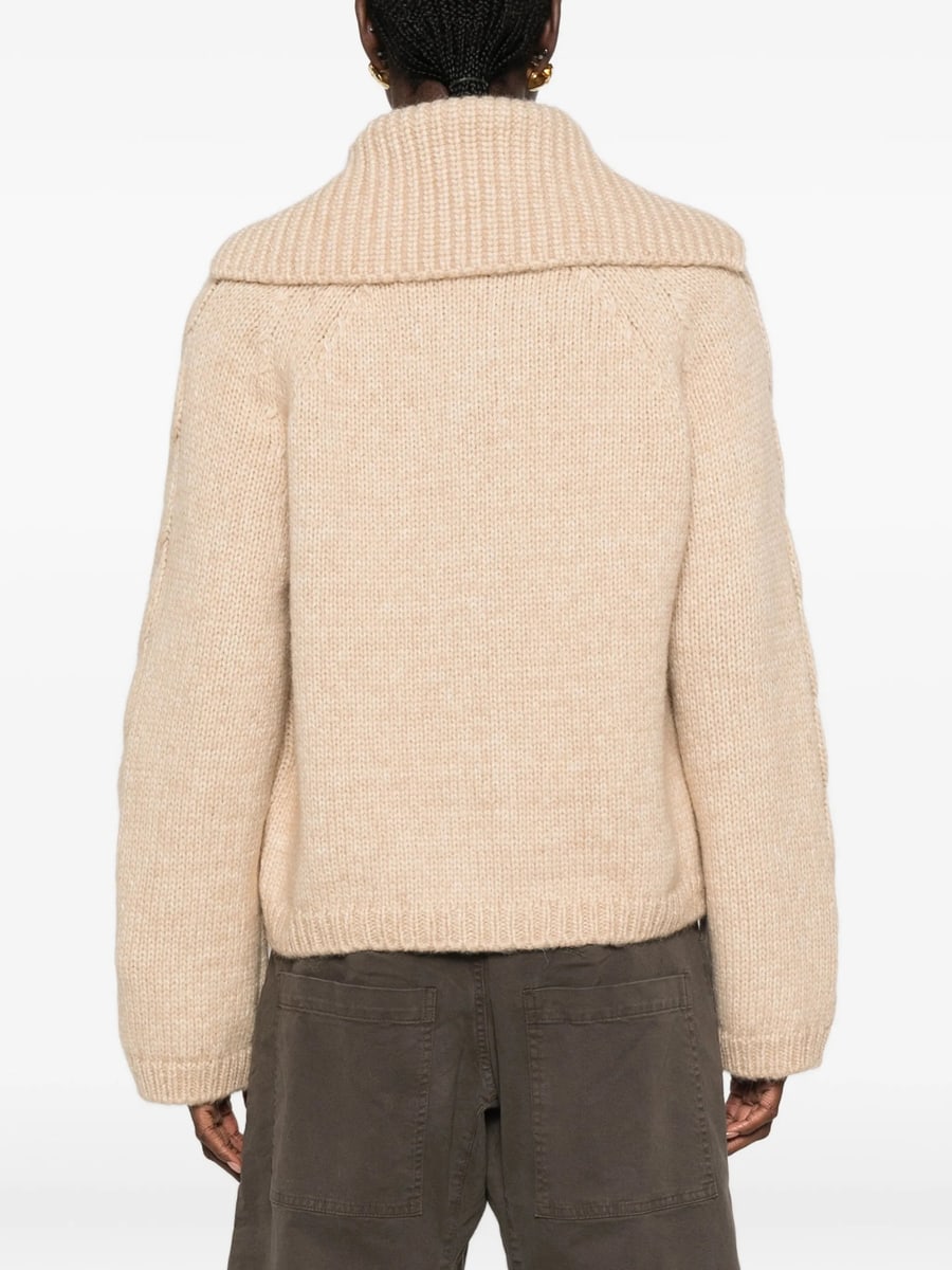 Moncler Moncler Cable-knit Zip-up Sweater, view 4