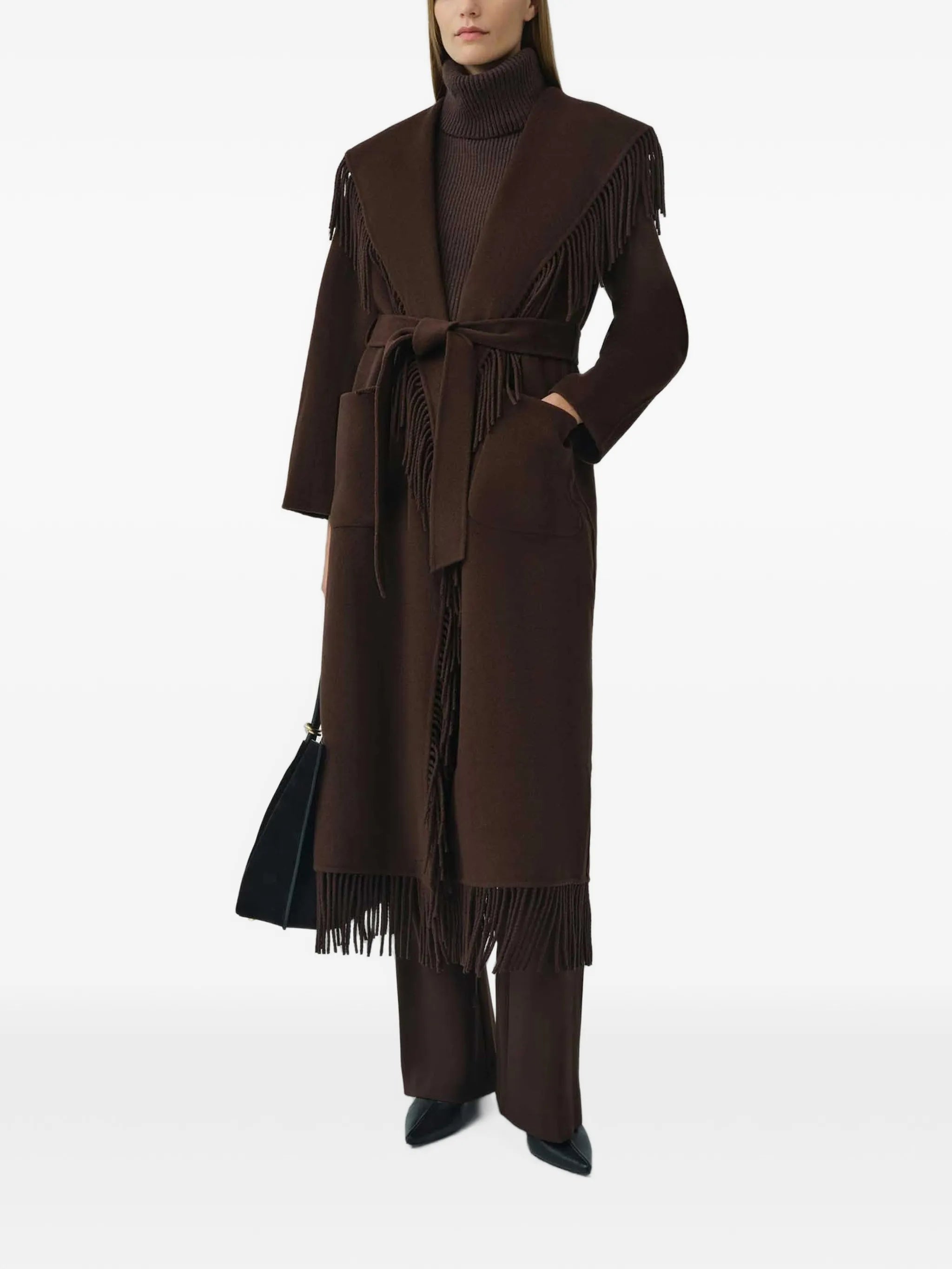 Simkhai Simkhai Carrie Fringe-trimmed Belted Coat
