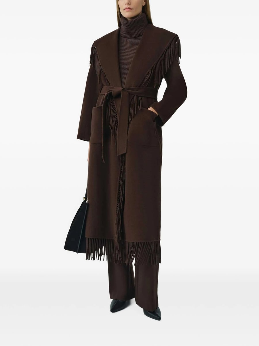 Simkhai Simkhai Carrie Fringe-trimmed Belted Coat