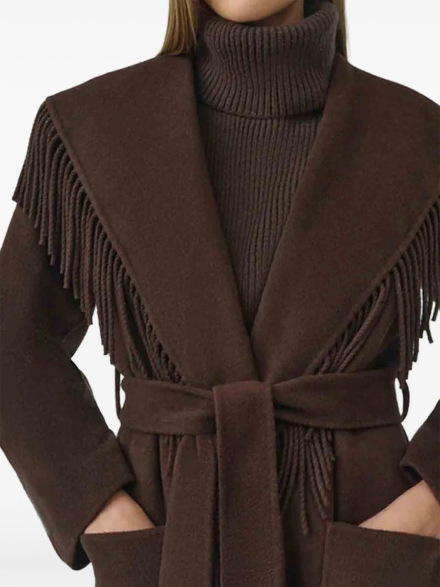 Simkhai Simkhai Carrie Fringe-trimmed Belted Coat, view 2