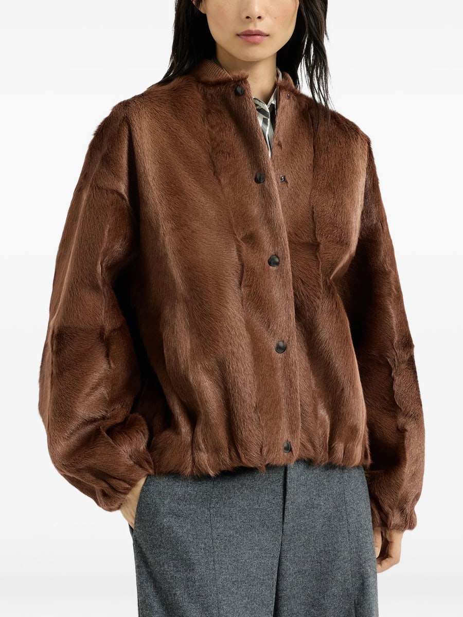 Brunello Cucinelli Brunello Cucinelli Cashmere Shearling Bomber Jacket With Monili, view 6