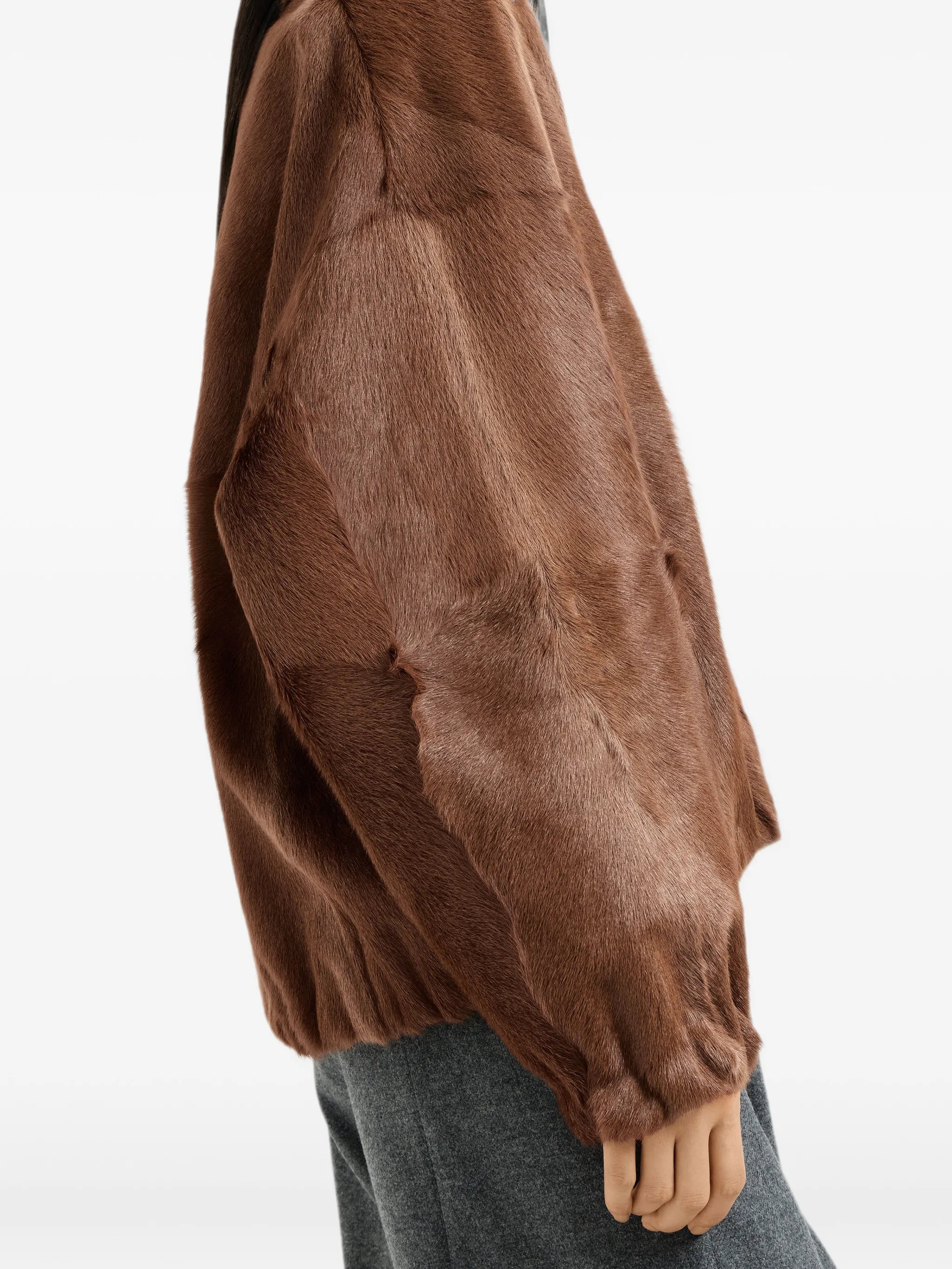 Brunello Cucinelli Brunello Cucinelli Cashmere Shearling Bomber Jacket With Monili, view 2